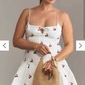 Maeve Sweetheart Drop Waist Mini Cherry Dress